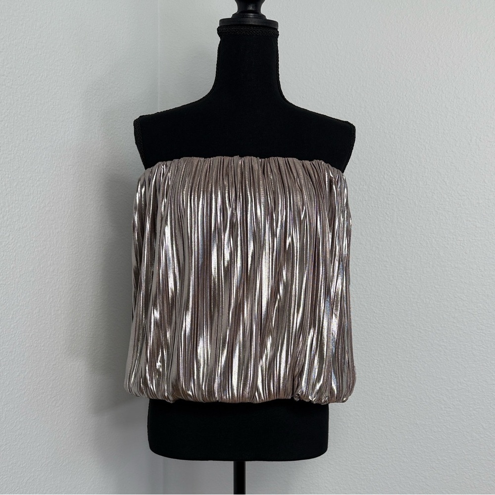 4SI3NNA Anthropologie Textured Shine Bubble Top - Picture 7 of 8